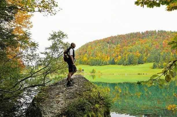 Person standing on a rock with a view