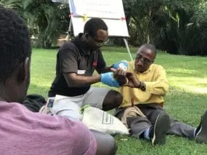 Bandaging injuries in Kenya