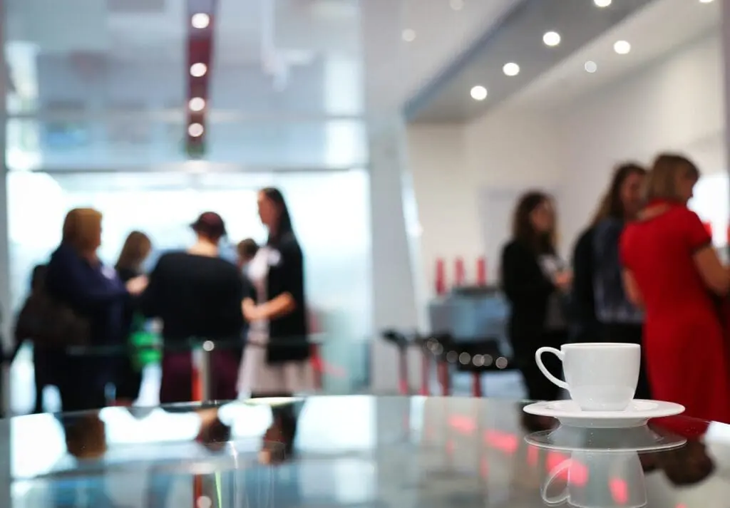 Office workers having a coffee break