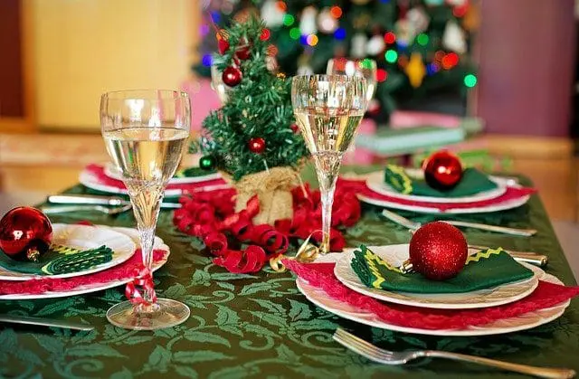 Christmas drinks on a table
