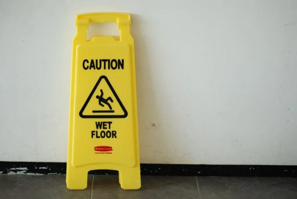A Caution Wet Floor sign