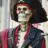 Pirate skeleton with a hat