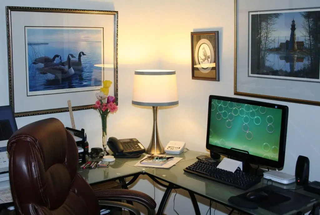 A home office set up