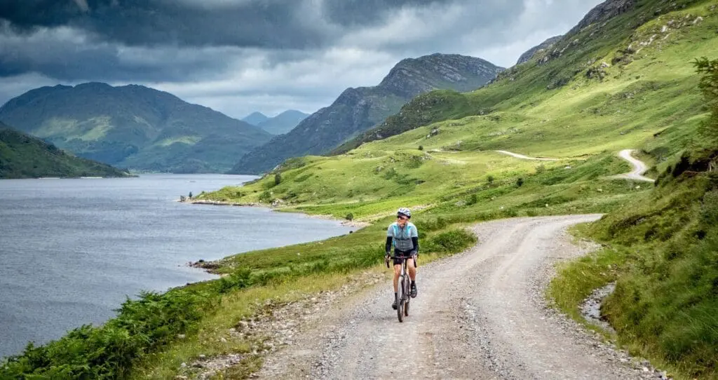 Simon Willis cycling in the Highlands