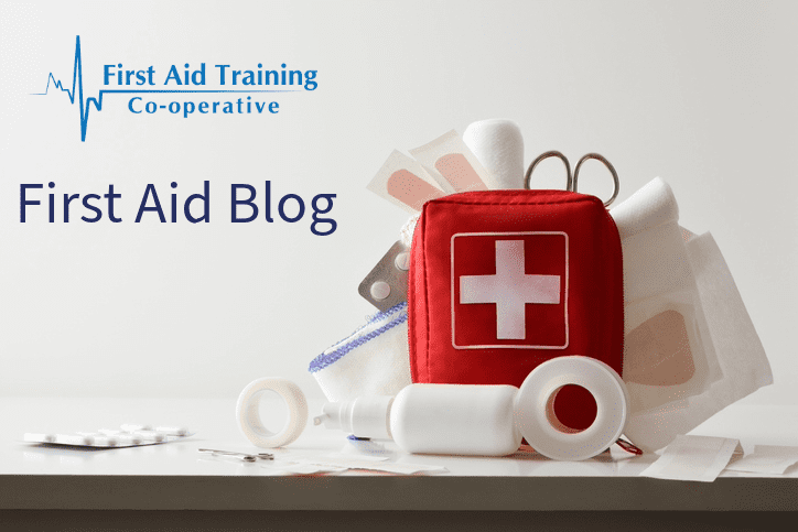 First aid kit on a table