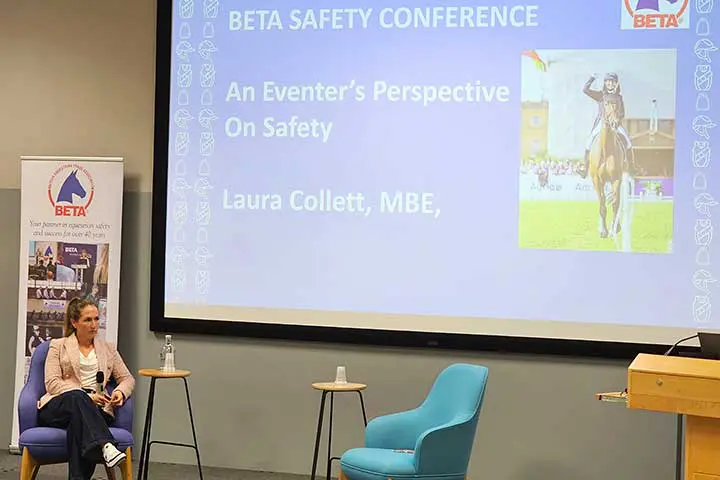 Laura Collett, MBE, presenting at BETA conference