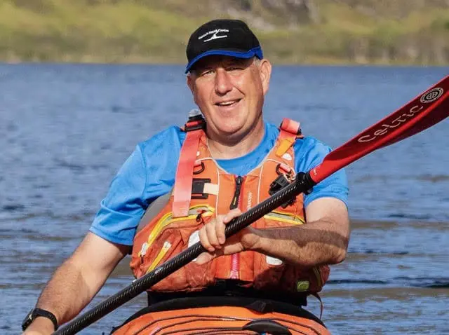 FATC co-director, and Fellow of the Royal Geographic Society, Cory Jones paddling a kayak